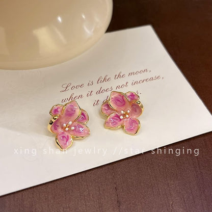 Floral / Stud Ear Clip-On Earring Glaze