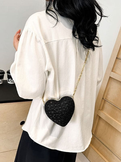Chain Strap Heart Crossbody Bag