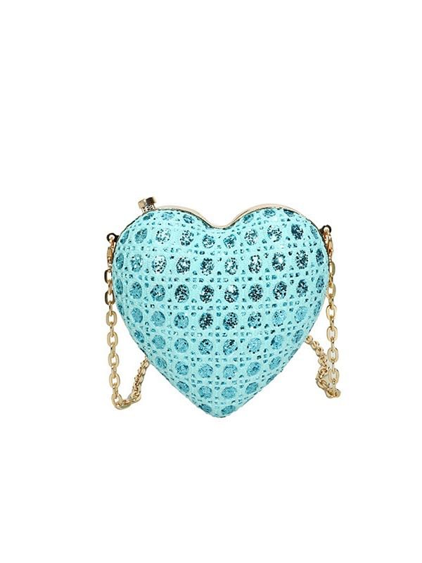 Chain Strap Heart Crossbody Bag