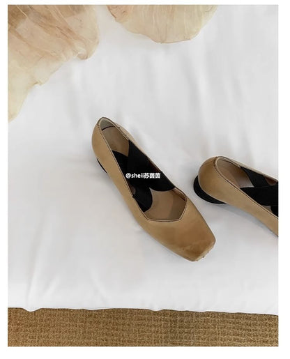 Block Leather Designs) Genuine (Various Heel Pumps