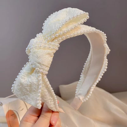 Barrette Band Faux Pearl Head /