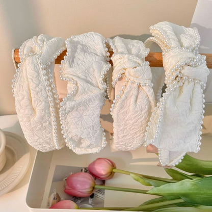 Barrette Band Faux Pearl Head /
