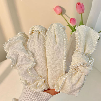 Barrette Band Faux Pearl Head /