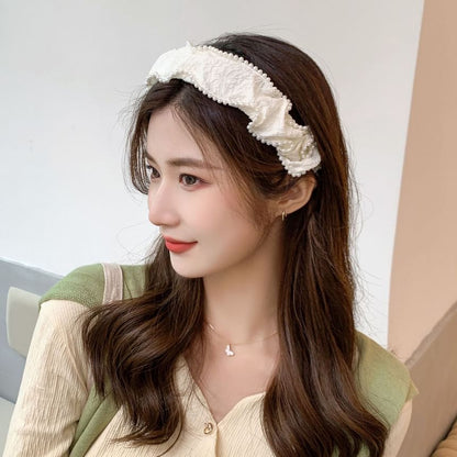 Barrette Band Faux Pearl Head /