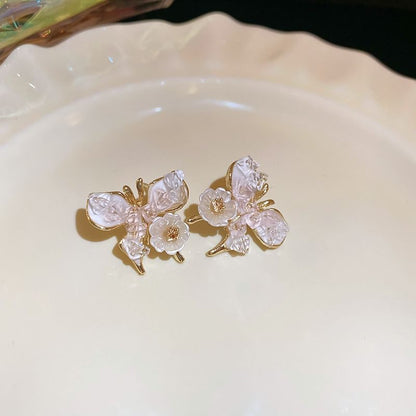 Faux Pearl / Butterfly / Floral Faux Crystal Alloy Stud Earring (Various Designs)