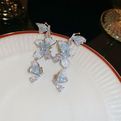 Butterfly / Faux Pearl Faux Crystal Alloy Earring (Various Designs)