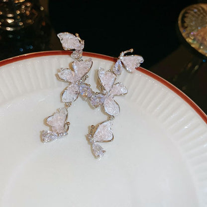 Butterfly / Faux Pearl Faux Crystal Alloy Earring (Various Designs)
