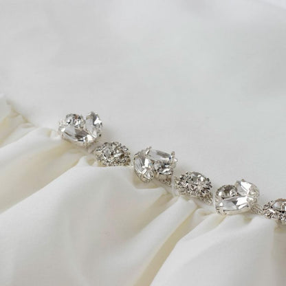 A-Line Rise Plain High Rhinestone Skirt Mini