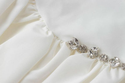 A-Line Rise Plain High Rhinestone Skirt Mini