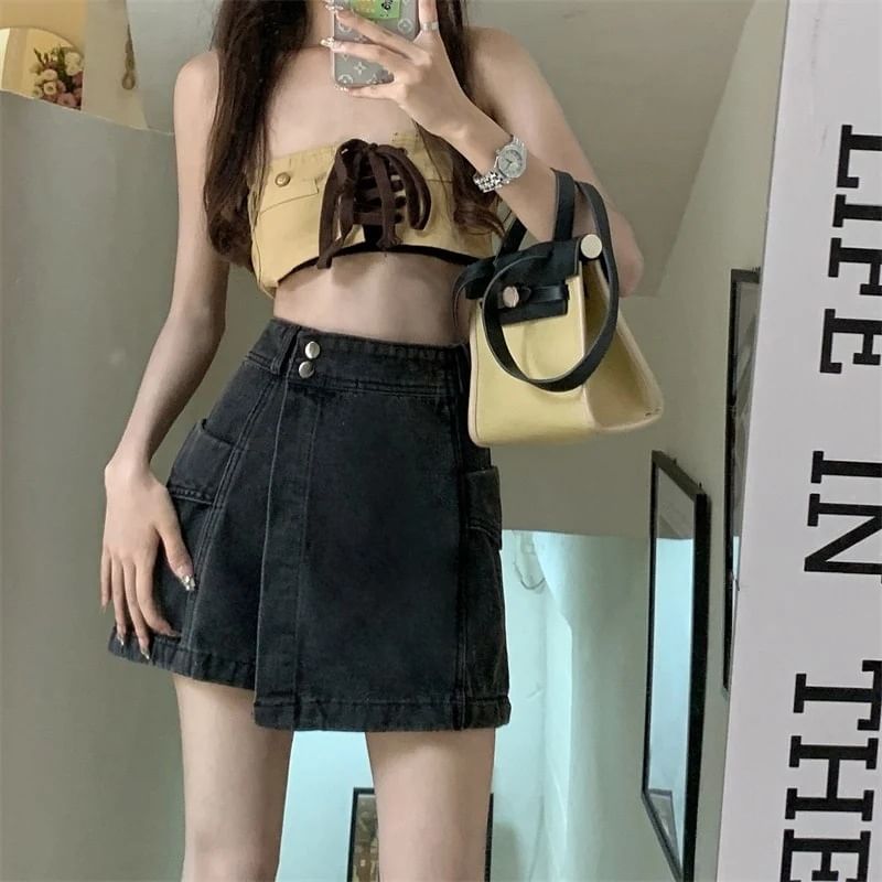 High Skort Denim Waist