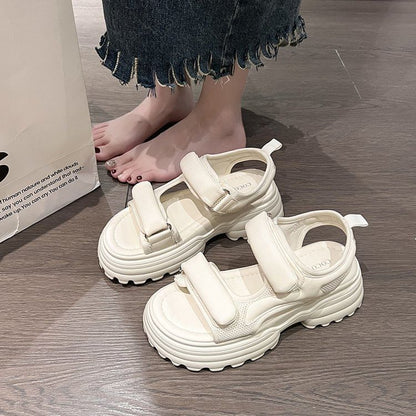 Panel Mesh Platform Sandals