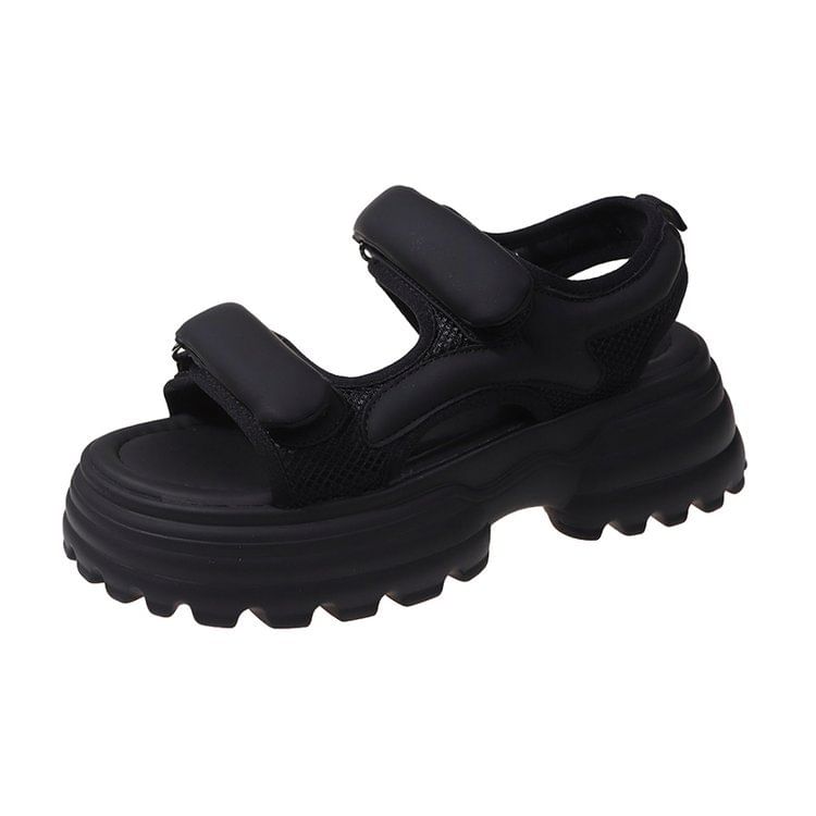 Panel Mesh Platform Sandals