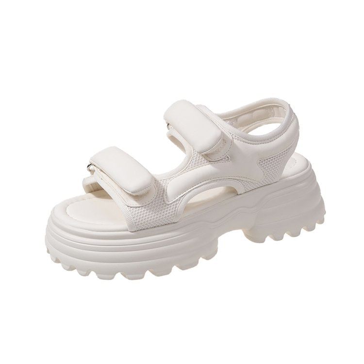 Panel Mesh Platform Sandals