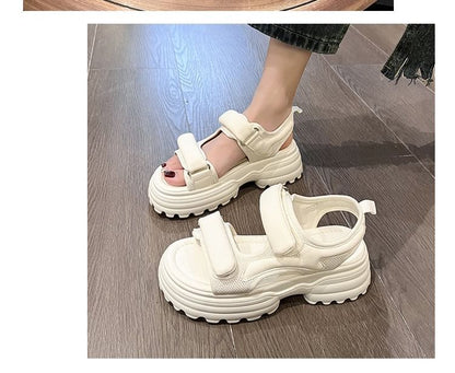 Panel Mesh Platform Sandals
