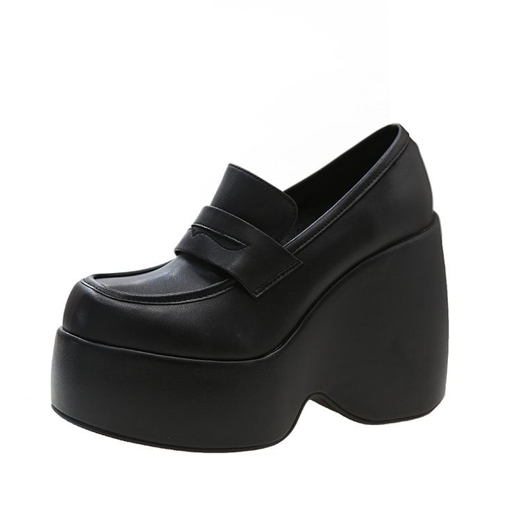 Pumps Penny Loafer Platform Wedge
