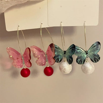 Butterfly Earring Hook Bead Drop