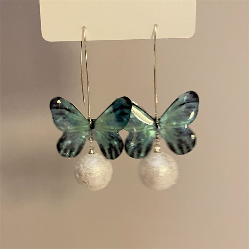 Butterfly Earring Hook Bead Drop