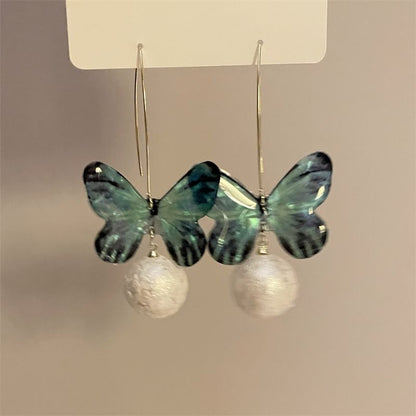 Butterfly Earring Hook Bead Drop