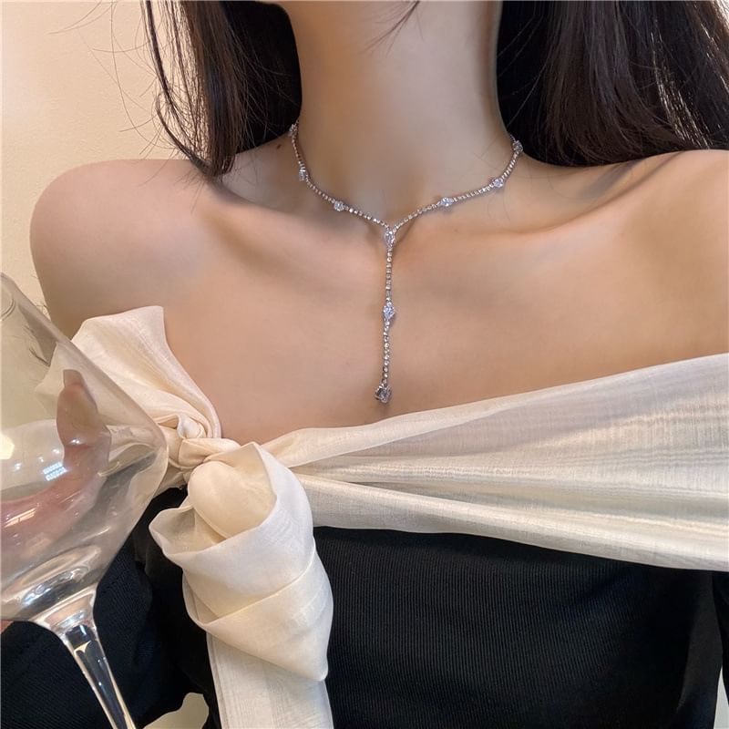 Rhinestone Necklace Lariat