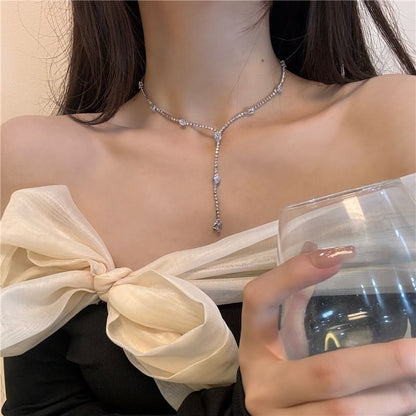 Rhinestone Necklace Lariat