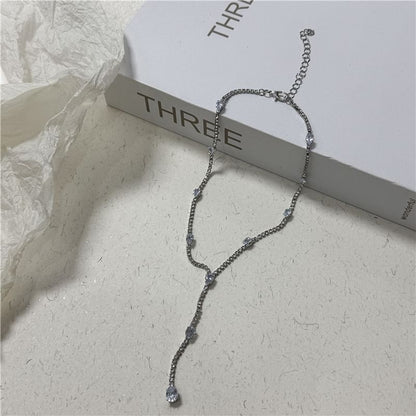 Rhinestone Necklace Lariat