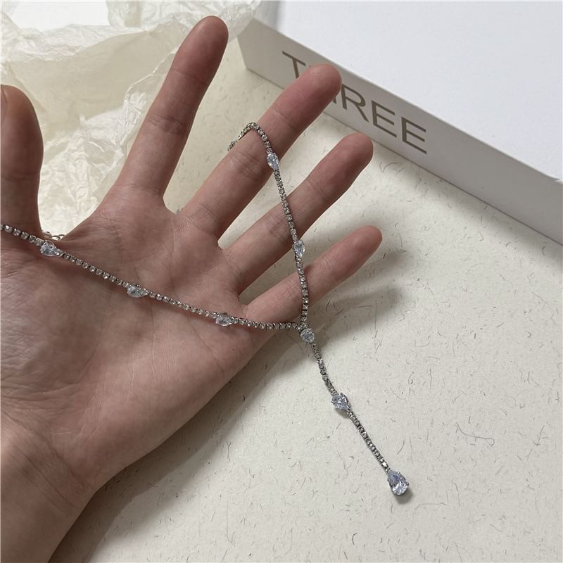 Rhinestone Necklace Lariat