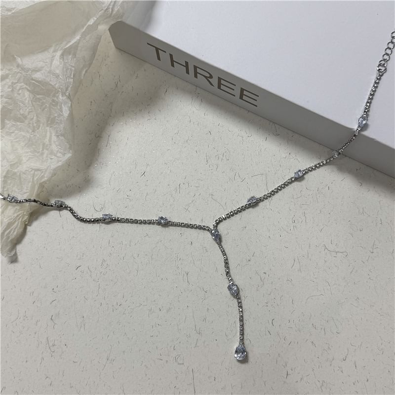 Rhinestone Necklace Lariat