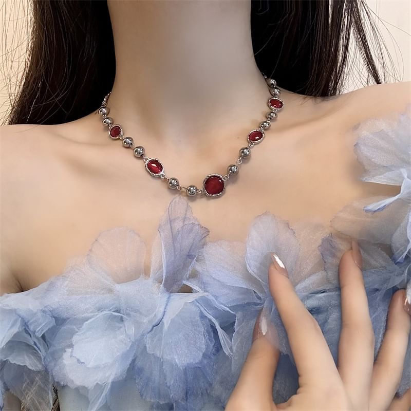 Necklace Beaded Gemstone