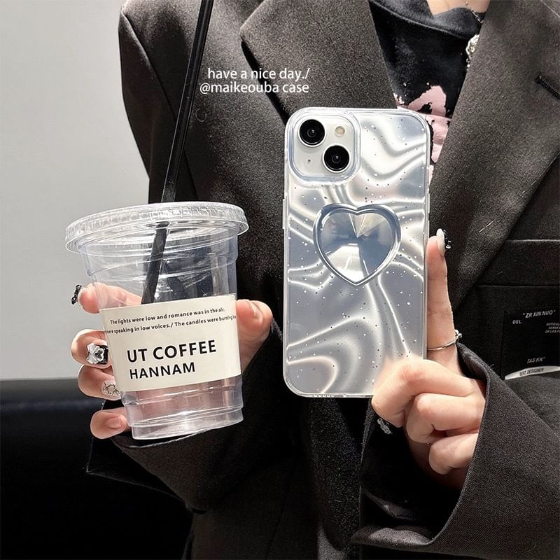 Holographic Phone Heart Case
