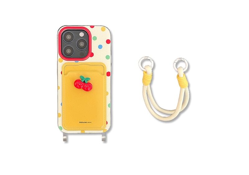 Phone Set Strap Cherry Case Holder / Card
