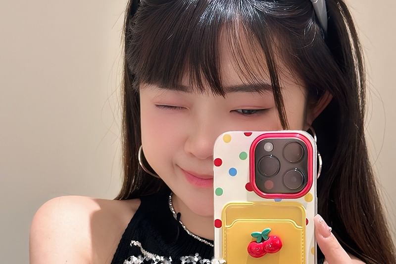 Phone Set Strap Cherry Case Holder / Card