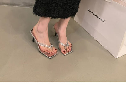 Sample Beaded Kitten Heel Flip-Flops