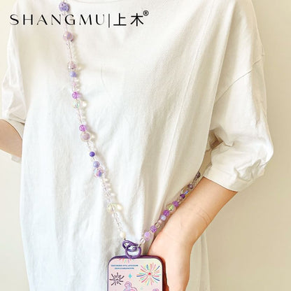 Bead Crystal Lanyard Faux Phone