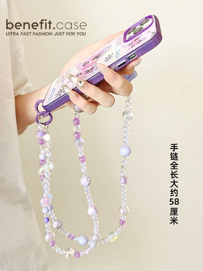 Bead Crystal Lanyard Faux Phone