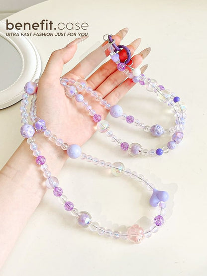 Bead Crystal Lanyard Faux Phone