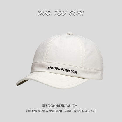 Baseball Brim Cap Short Lettering Embroidered