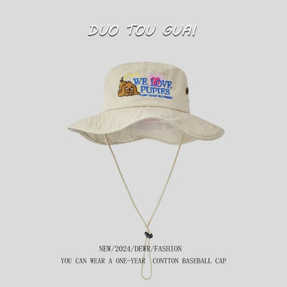 Bucket Cartoon Embroidered Hat