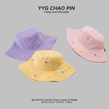 Bucket Floral Embroidered Hat