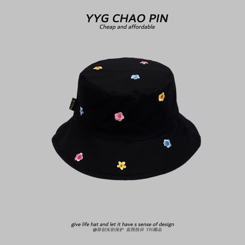 Bucket Floral Embroidered Hat