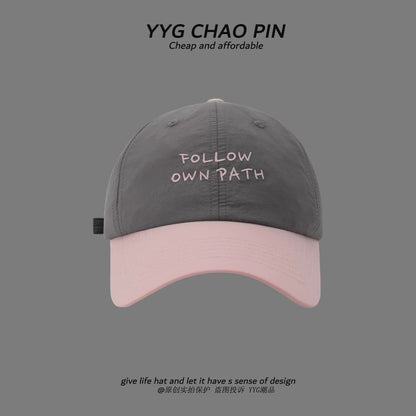 Baseball Lettering Embroidered Cap Two Tone