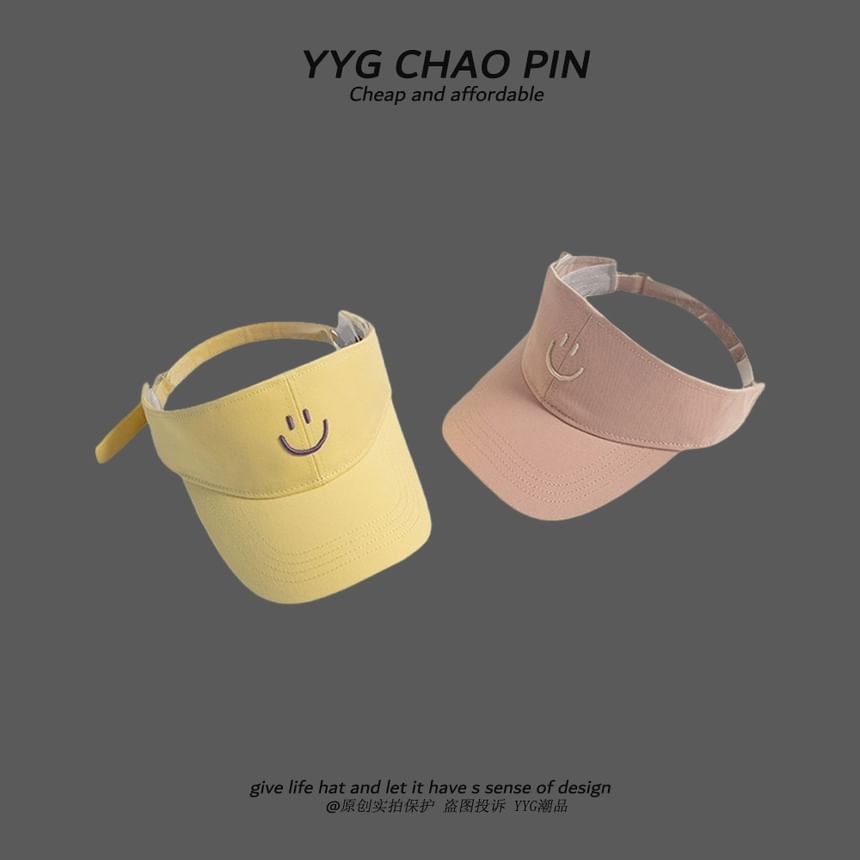 Smiley Face Sun Visor Embroidered
