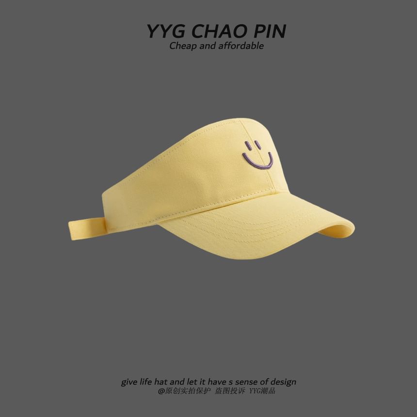 Smiley Face Sun Visor Embroidered