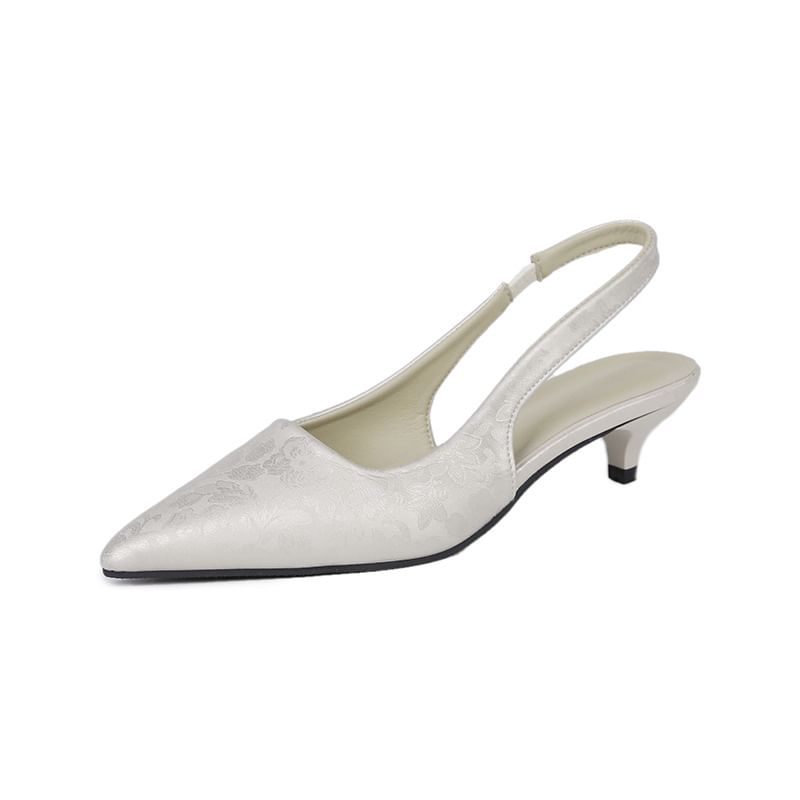 Sandals Pointed Heel Low Slingback