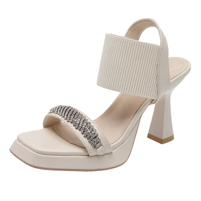 Rhinestone Wedge Sandals Heel