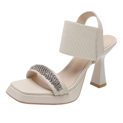 Rhinestone Wedge Sandals Heel