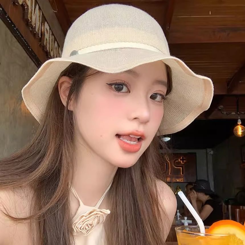 Hat Ruffle Bucket Cotton Linen