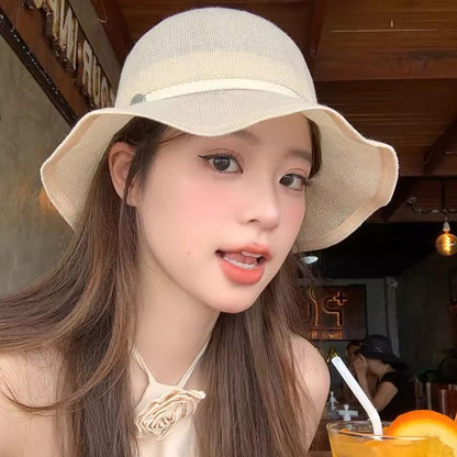Hat Ruffle Bucket Cotton Linen