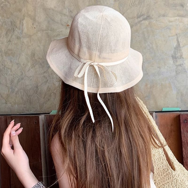 Hat Ruffle Bucket Cotton Linen