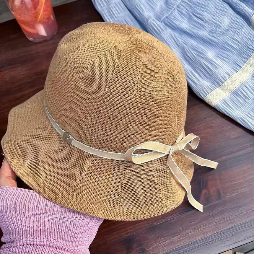 Hat Ruffle Bucket Cotton Linen