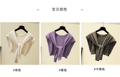 Knot Plain Knit Shawl